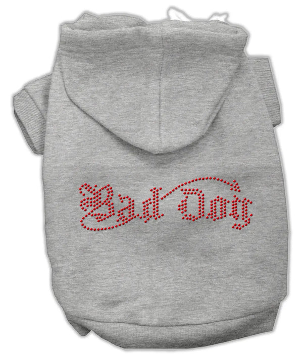 Bad Dog Rhinestone Hoodies Grey L Default Title