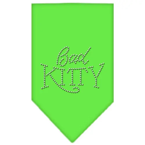 Bad Kitty Rhinestone Bandana Lime Green Small Default Title