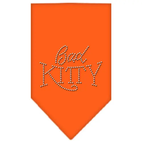 Bad Kitty Rhinestone Bandana Orange Small Default Title