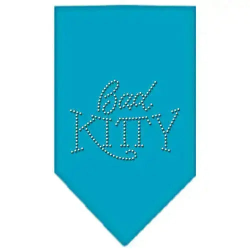Bad-Kitty-Rhinestone-Bandana-Turquoise-Large-GreatEagleInc-318582657