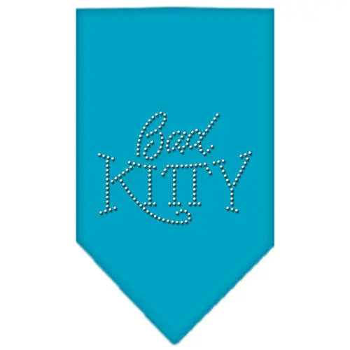 Bad Kitty Rhinestone Bandana Turquoise Small Default Title