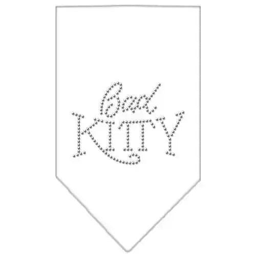 Bad-Kitty-Rhinestone-Bandana-White-Small-GreatEagleInc-318564912