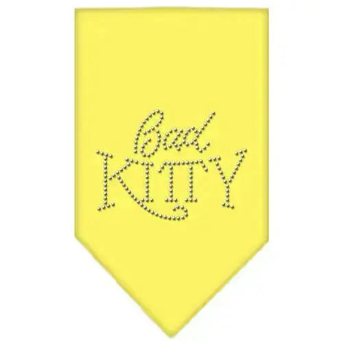Bad-Kitty-Rhinestone-Bandana-Yellow-Small-GreatEagleInc-318582727
