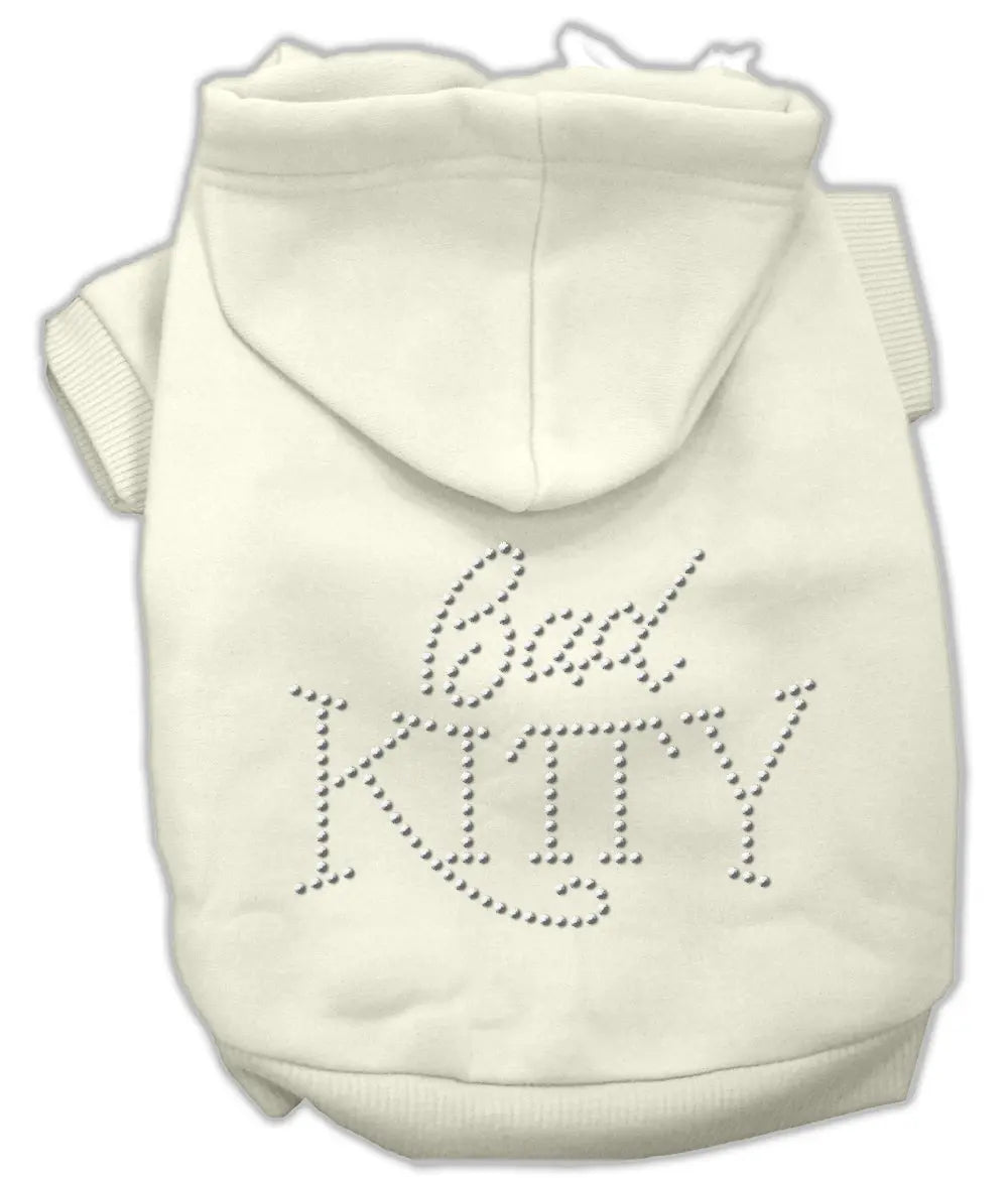 Bad Kitty Rhinestud Hoodie Cream Xs Default Title