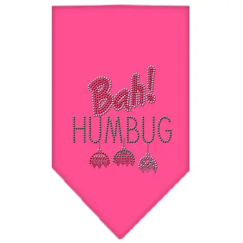 Bah Humbug Rhinestone Bandana Bright Pink Small Default Title