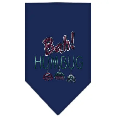 Bah Humbug Rhinestone Bandana Navy Blue Small Default Title