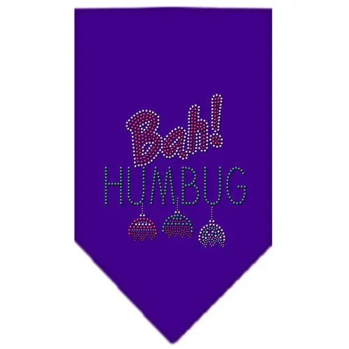 Bah Humbug Rhinestone Bandana Purple Small Default Title