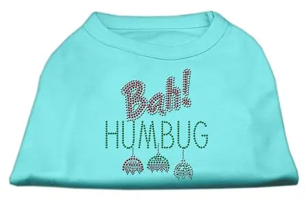 Bah Humbug Rhinestone Dog Shirt Aqua Sm Default Title