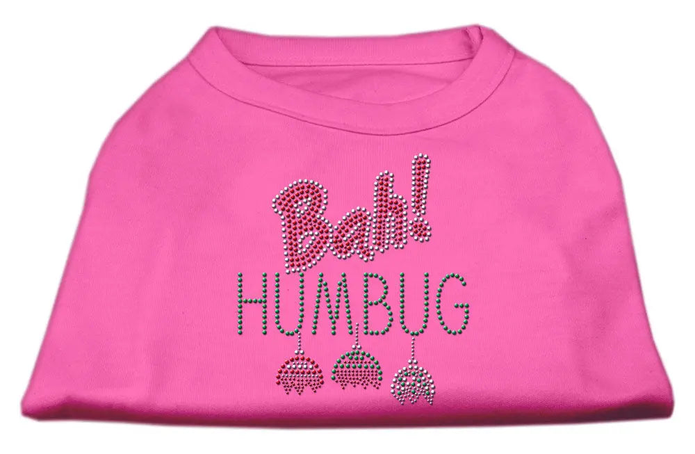 Bah Humbug Rhinestone Dog Shirt Bright Pink Lg Default Title