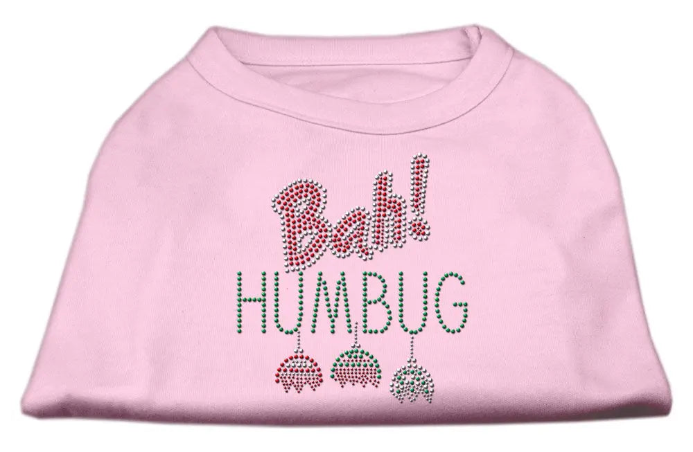 Bah Humbug Rhinestone Dog Shirt Light Pink Xl Default Title