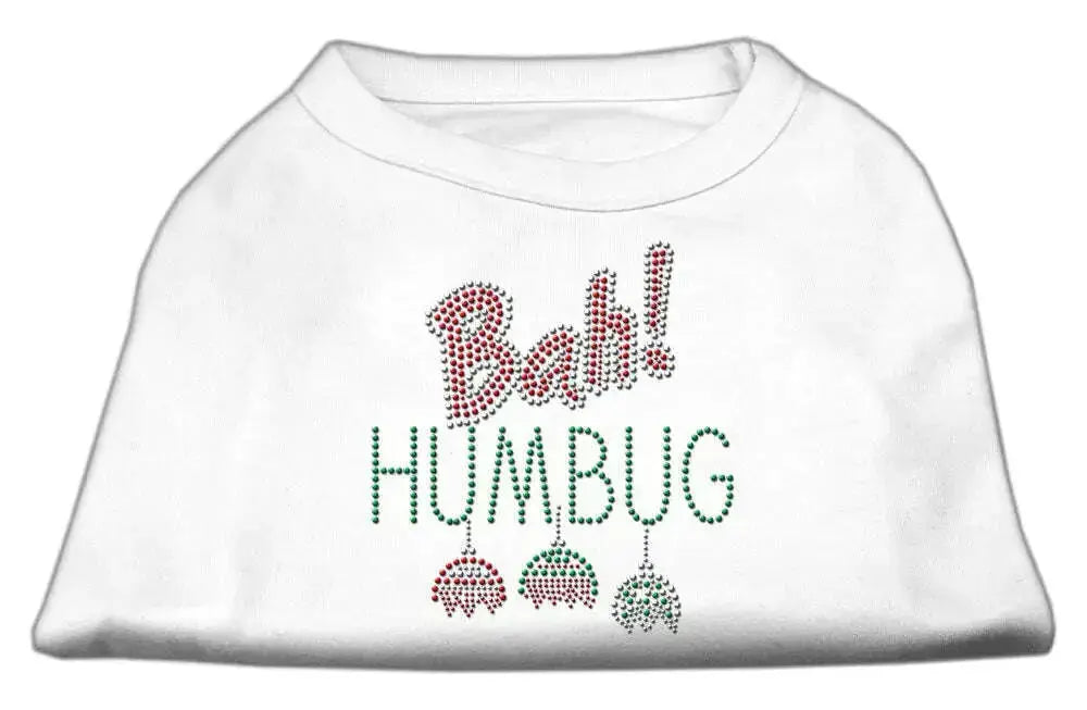 Bah-Humbug-Rhinestone-Dog-Shirt-White-Lg-GreatEagleInc-320149532