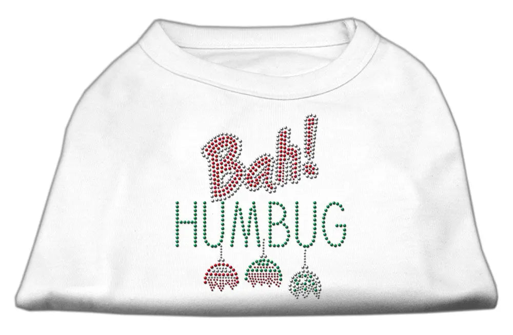 Bah Humbug Rhinestone Dog Shirt White Med Default Title