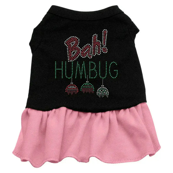 Bah-Humbug-Rhinestone-Dress-Black-With-Pink-Lg-GreatEagleInc-319344290