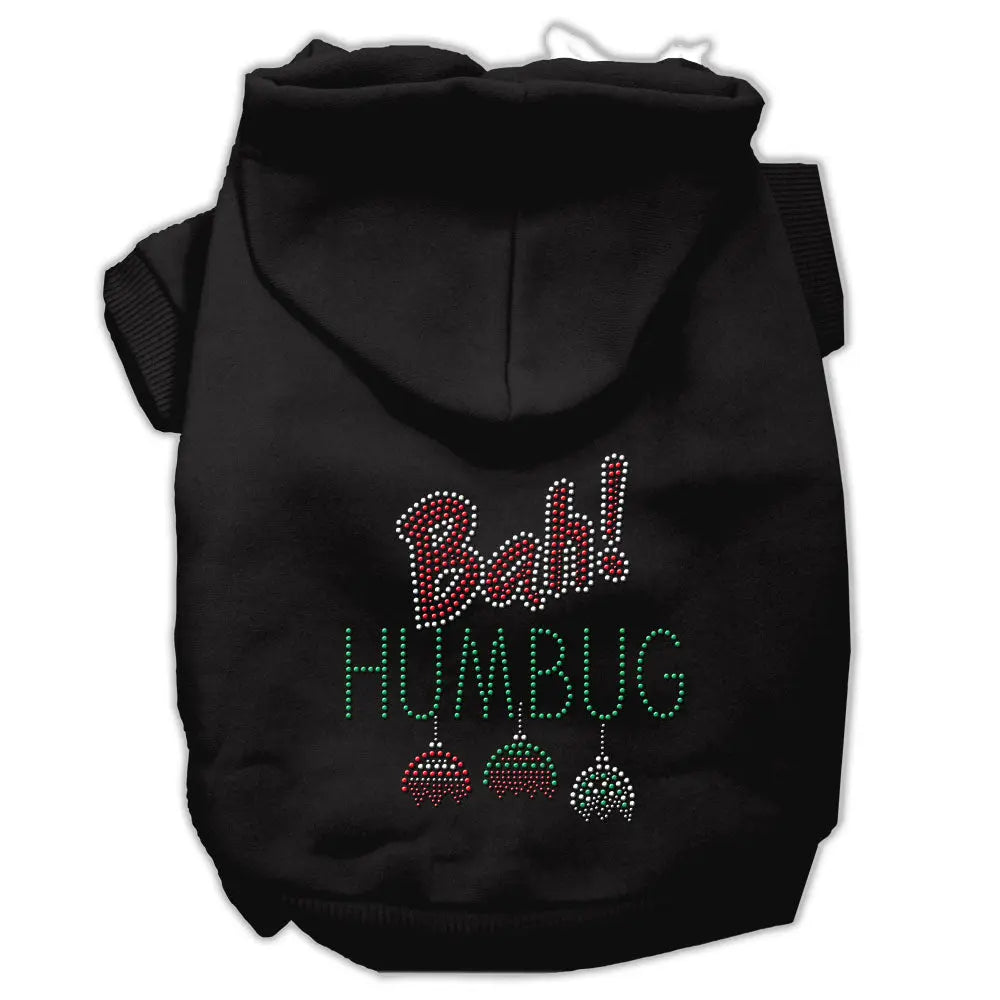 Bah Humbug Rhinestone Hoodies Black L Default Title