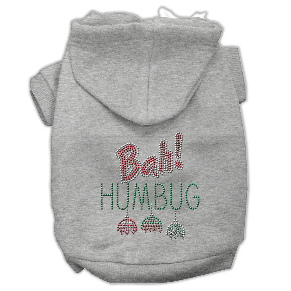Bah Humbug Rhinestone Hoodies Grey L Default Title