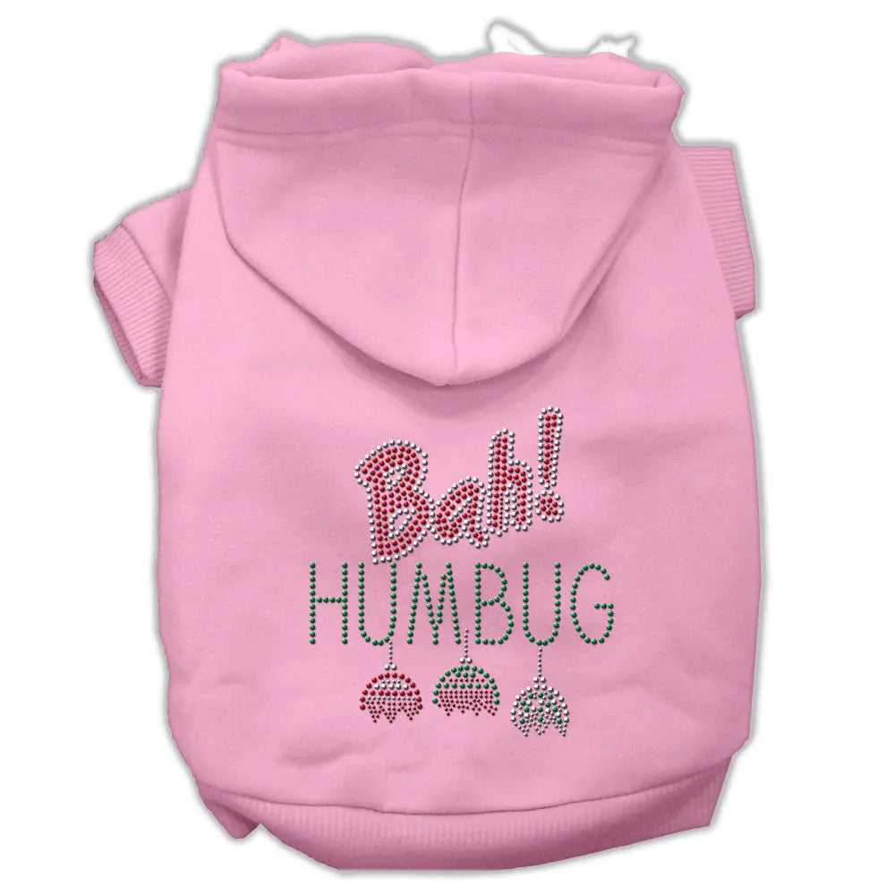 Bah Humbug Rhinestone Hoodies Pink L Default Title