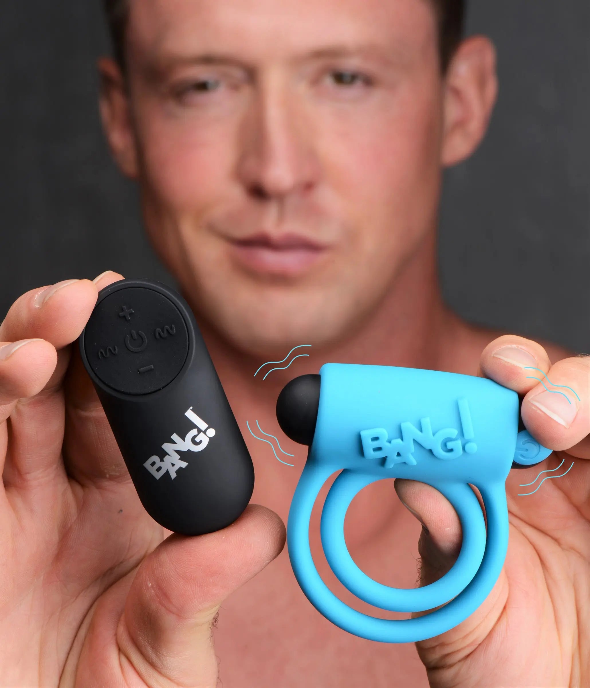 Bang - Silicone Cockring and Bullet With Remote Control - Blue XR Brands Bang