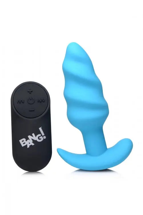 Bang! 21x Vibrating Silicone Swirl Butt Plug W/ Remote XR Brands