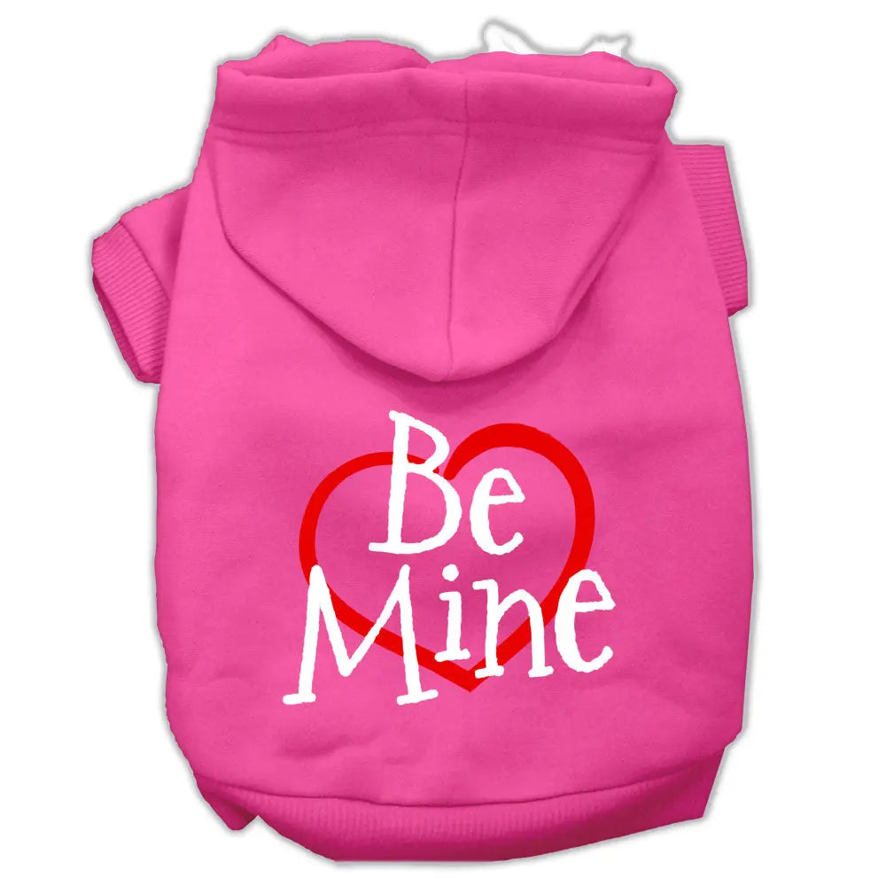 Be Mine Screen Print Pet Hoodies Bright Pink Size Xl Default Title