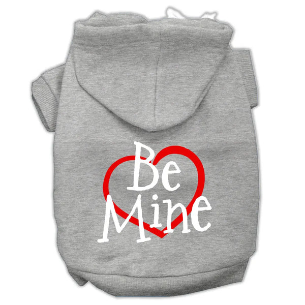 Be Mine Screen Print Pet Hoodies Grey Size Med Default Title