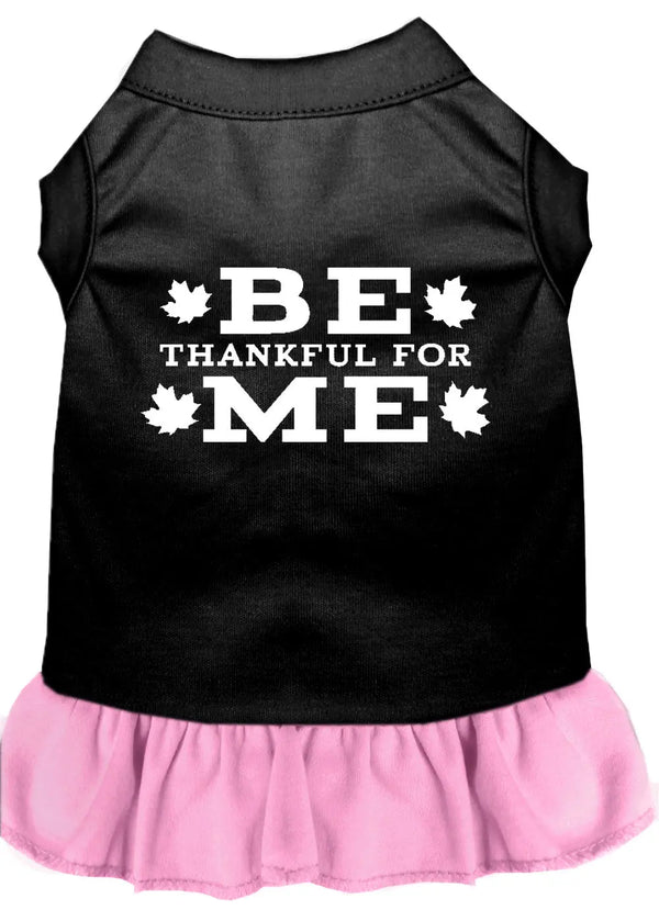 Be Thankful For Me Screen Print Dress Black With Light Pink Sm Default Title