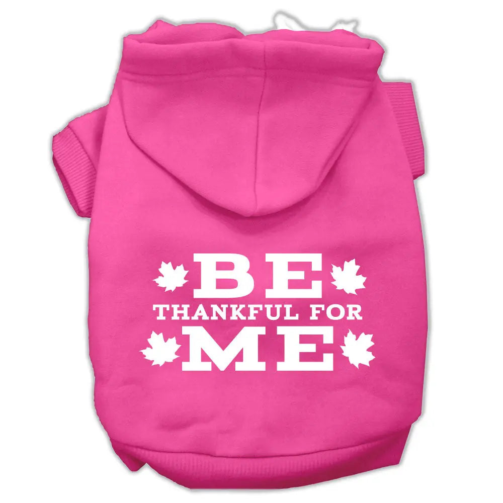 Be Thankful For Me Screen Print Pet Hoodies Bright Pink Size Xxl Default Title