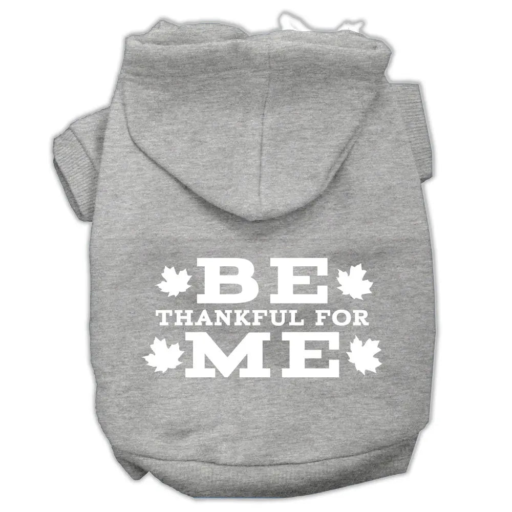 Be Thankful For Me Screen Print Pet Hoodies Grey Size Xs Default Title