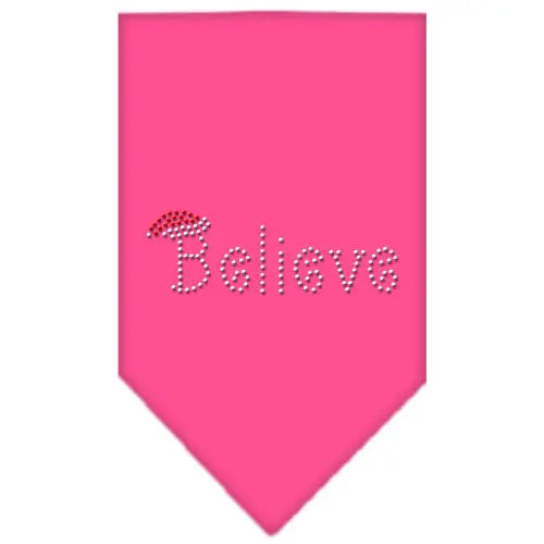 Believe Rhinestone Bandana Bright Pink Small Default Title
