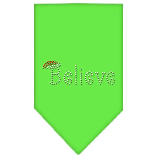 Believe Rhinestone Bandana Lime Green Small Default Title