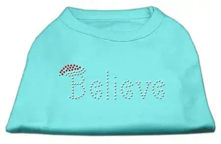 Believe-Rhinestone-Shirts-Aqua-M-GreatEagleInc-318713614