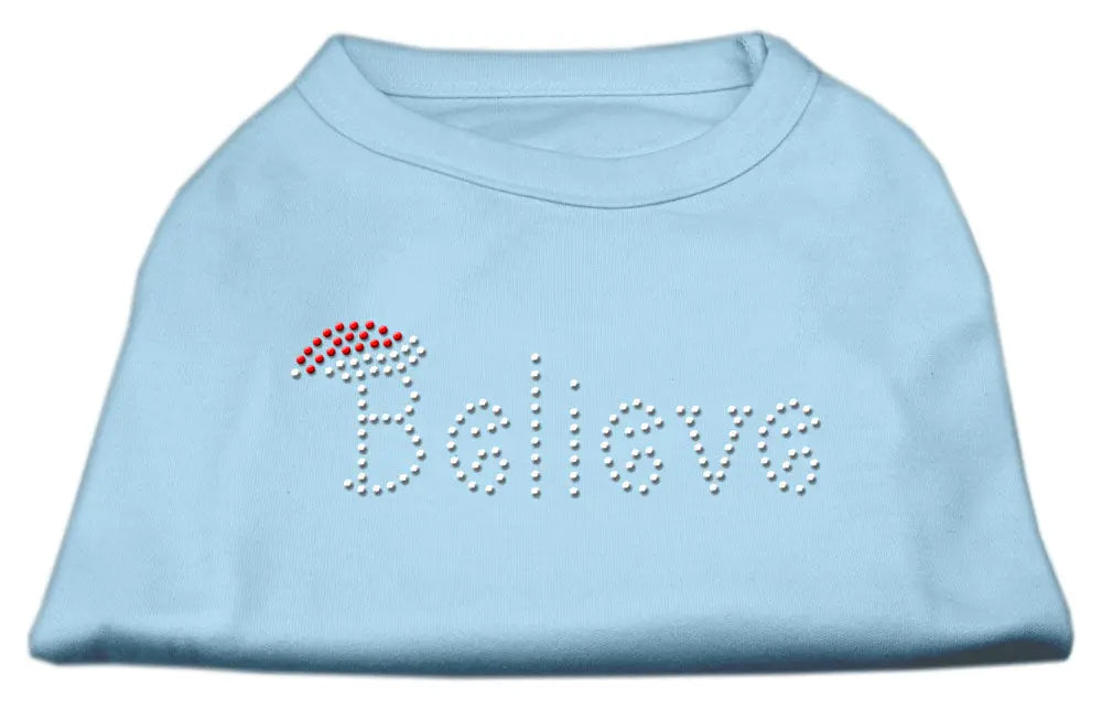 Believe Rhinestone Shirts Baby Blue L Default Title