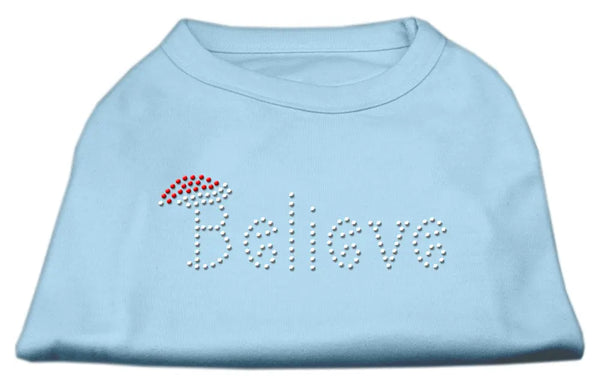 Believe Rhinestone Shirts Baby Blue M Default Title
