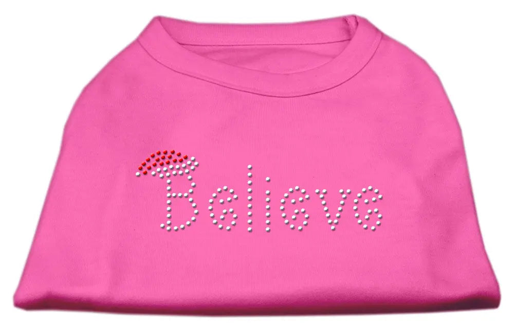 Believe Rhinestone Shirts Bright Pink Xl Default Title