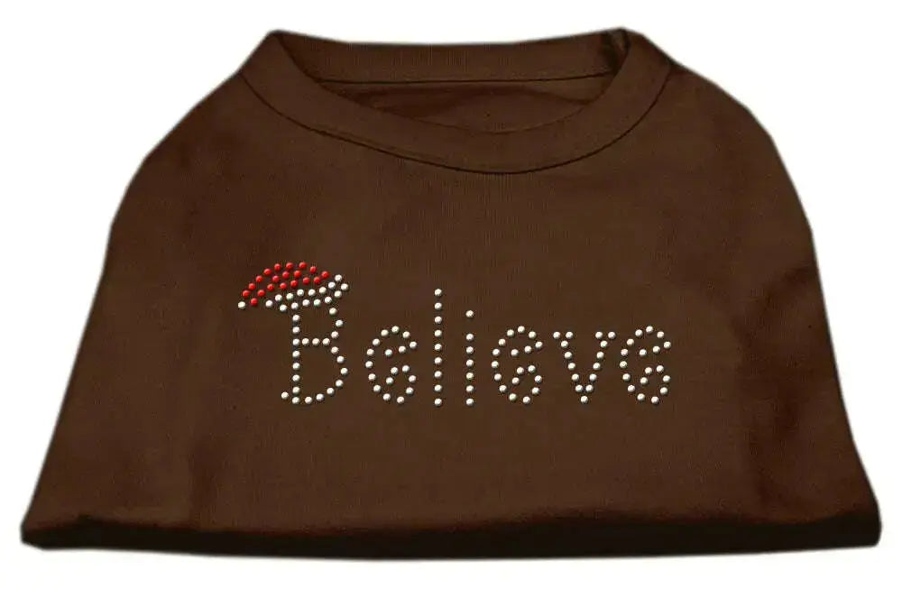 Believe-Rhinestone-Shirts-Brown-Lg-GreatEagleInc-319813622