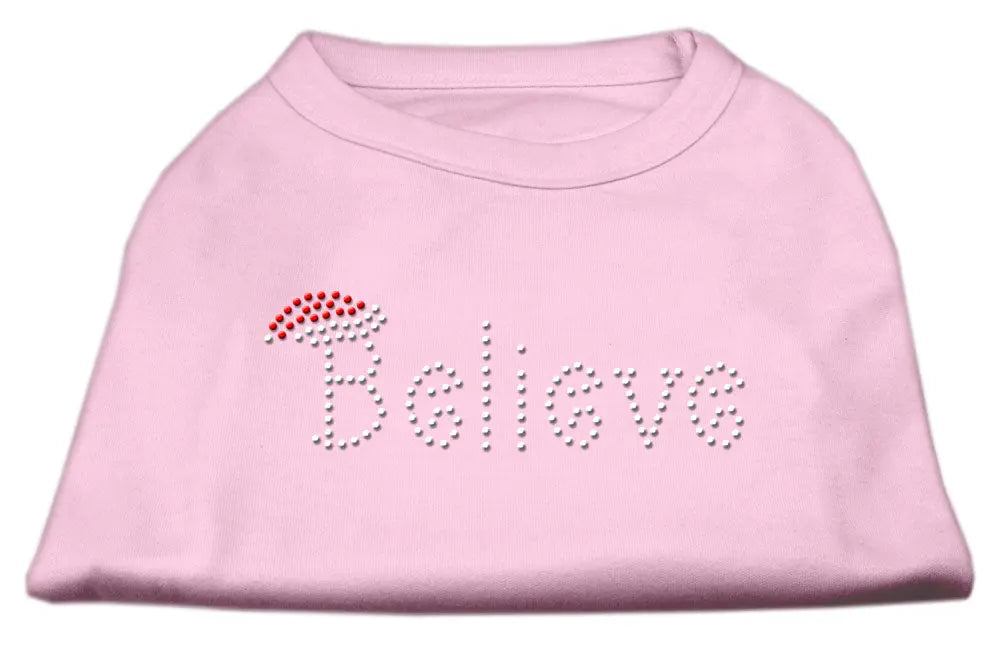 Believe Rhinestone Shirts Light Pink L Default Title