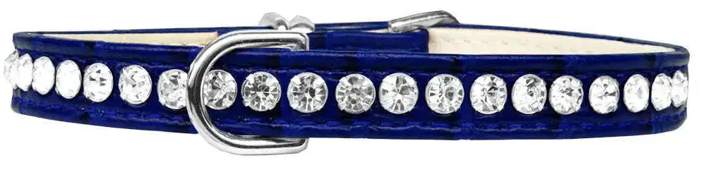 Beverly-Style-Rhinestone-Designer-Croc-Dog-Collar-Blue-Size-8-GreatEagleInc-334340276