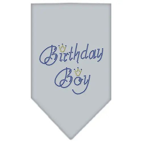 Birthday Boy Rhinestone Bandana Grey Large Default Title