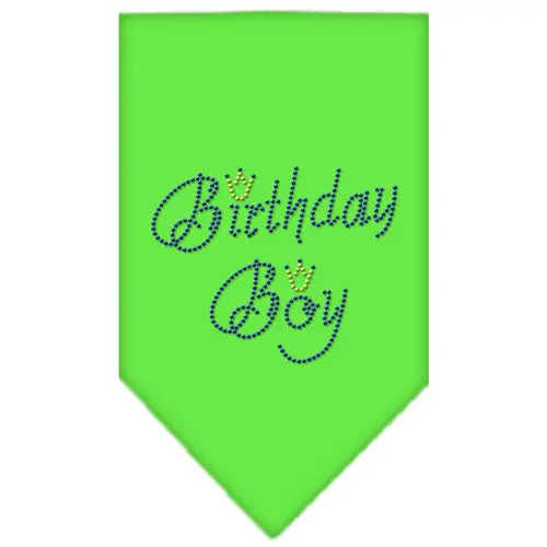Birthday Boy Rhinestone Bandana Lime Green Small Default Title