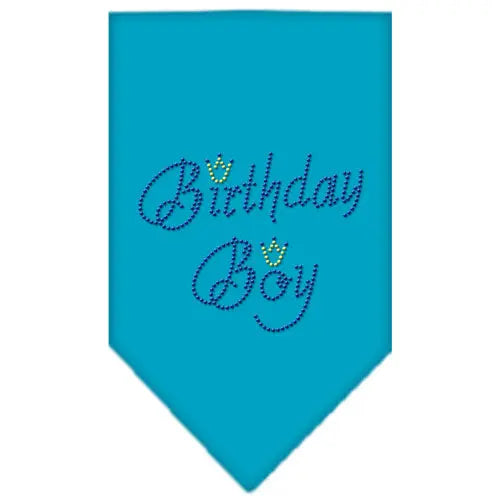 Birthday Boy Rhinestone Bandana Turquoise Large Default Title