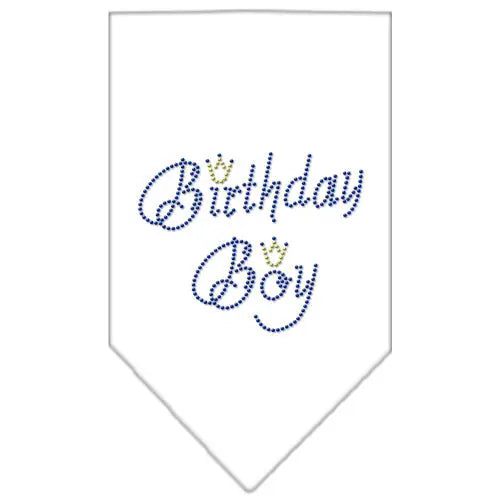 Birthday Boy Rhinestone Bandana White Small Default Title