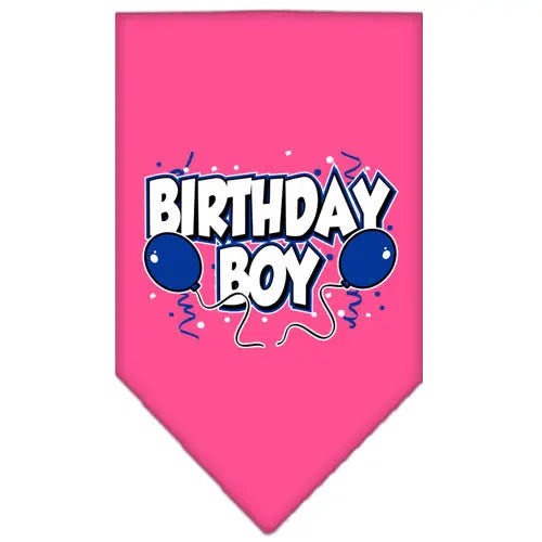 Birthday Boy Screen Print Bandana Bright Pink Small Default Title