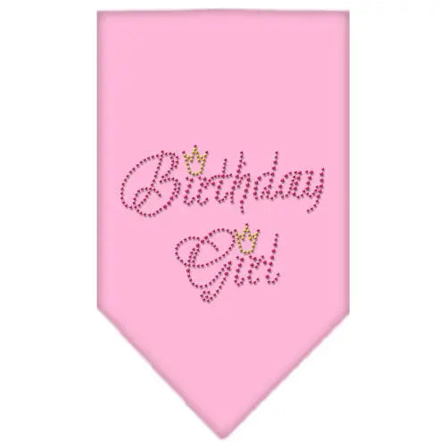 Birthday Girl Rhinestone Bandana Light Pink Large Default Title