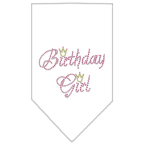 Birthday Girl Rhinestone Bandana White Small Default Title