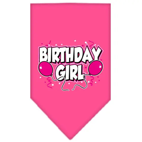 Birthday Girl Screen Print Bandana Bright Pink Small Default Title
