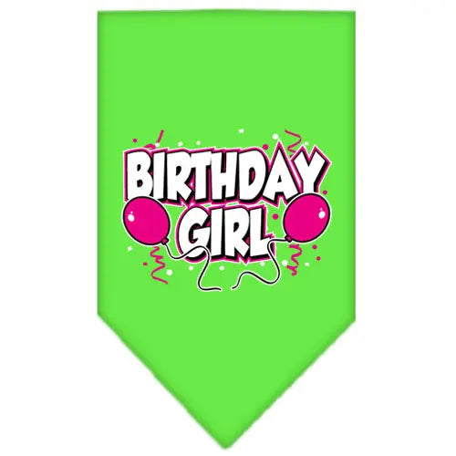 Birthday Girl Screen Print Bandana Lime Green Large Default Title