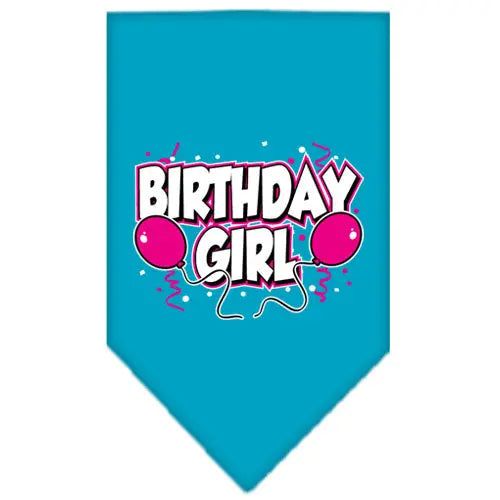 Birthday Girl Screen Print Bandana Turquoise Small Default Title