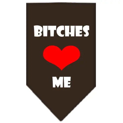 Bitches Love Me Screen Print Bandana Cocoa Large Default Title