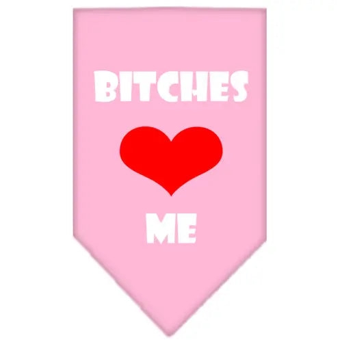 Bitches Love Me Screen Print Bandana Light Pink Small Default Title
