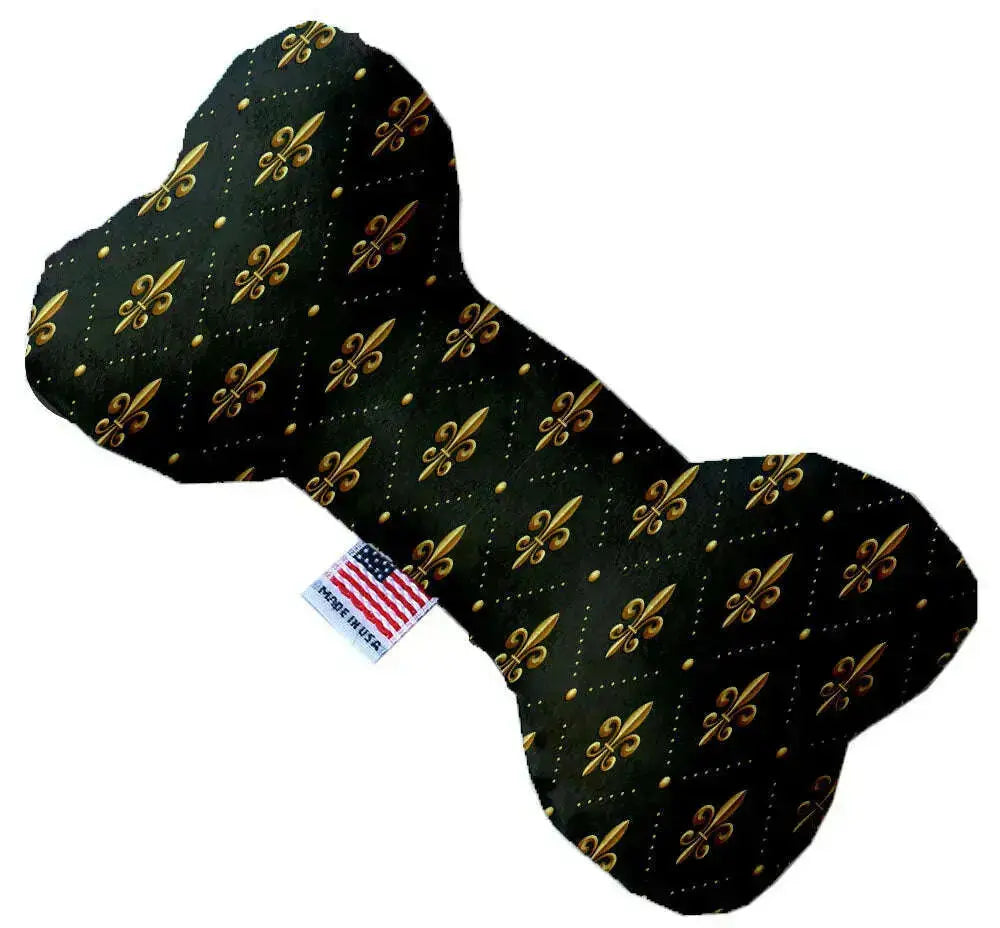 Black-And-Gold-Fleur-De-Lis-8-Inch-Bone-Dog-Toy-GreatEagleInc-333871276