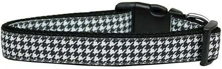 Black-Houndstooth-Nylon-Dog-Collar-Medium-GreatEagleInc-320014153